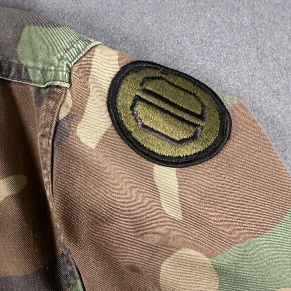 US Army Mens Small Regular USNG Camo Woodland Military Combat DD Patch Jacket - Picture 4 of 12